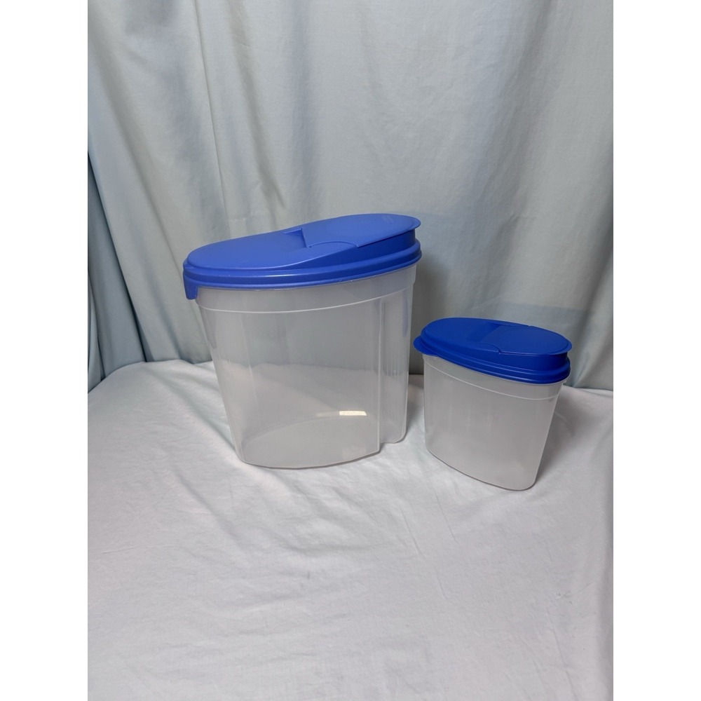 Vintage Rubbermaid Servin Saver Cereal Storage Container 15 Gal BLUE w EZ Lid #4